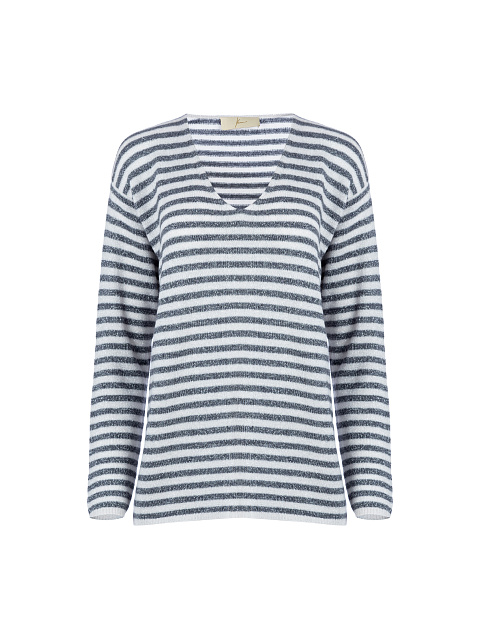 Light striped cashmere pullover with lurex, 1 Light striped cashmere pullover with lurex, 1