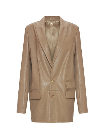 Dark Beige Leather Jacket, 1