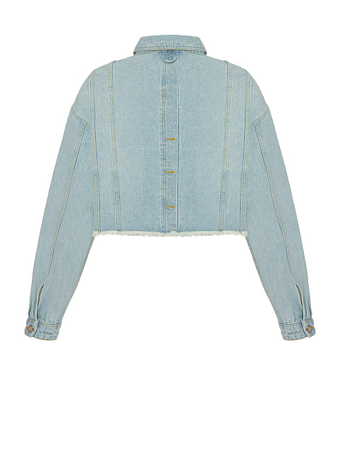 Blue Denim Cropped Jacket, 2 Blue Denim Cropped Jacket, 2