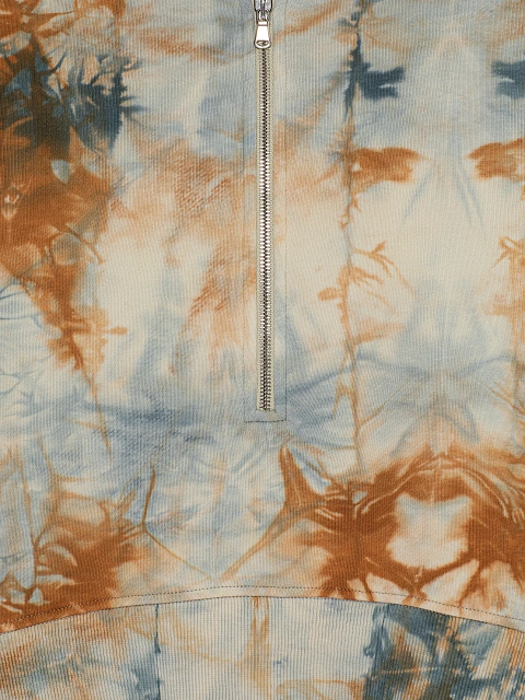 Blue & Brown Embroidered Tie-dye Cotton Tracksuit, 4