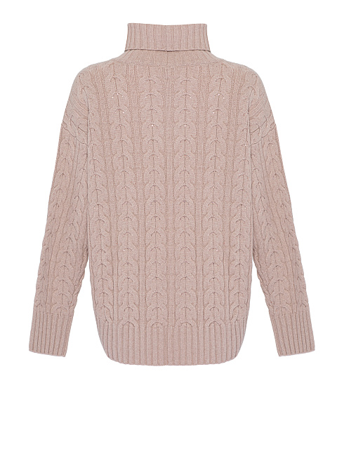 Light Pink Cashmere Turtleneck Sweater, 3