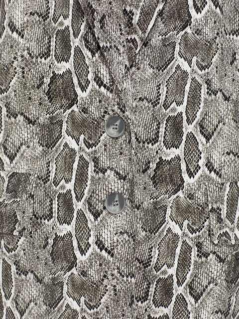 Grey Snakeskin Prined Faux Leather Jacket, 5