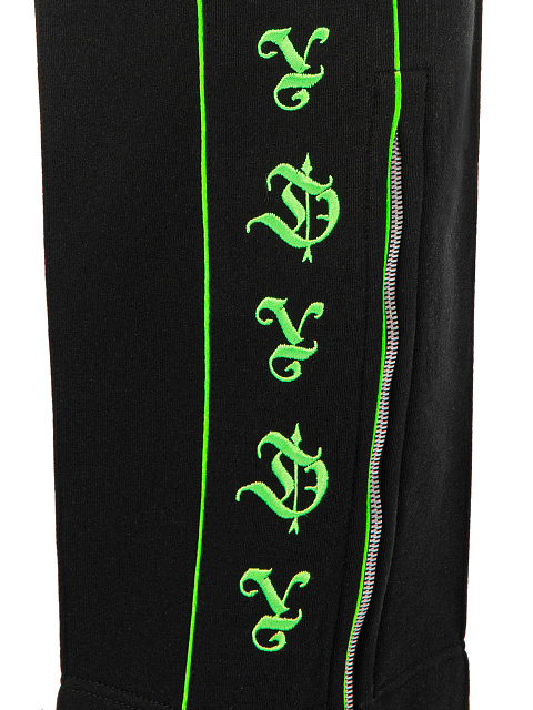 Black & Neon Green YD Embroidered Jersey Suit, 5