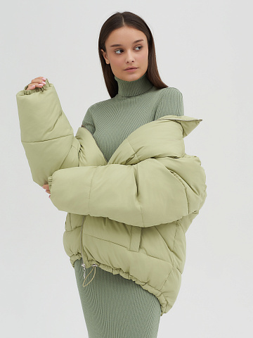 Pistachio oversized down jacket, 2