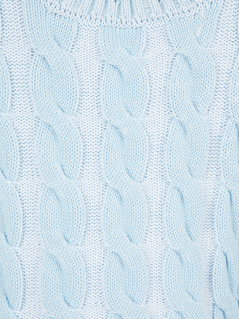 Light Blue Distressed Cable Knit Super Cropped Sweater, 3