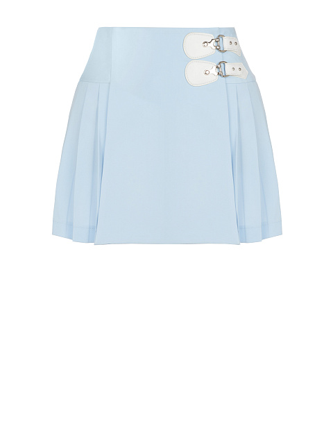 Blue Pleated Mini Skirt, 1