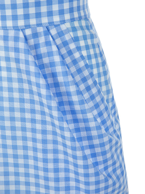 Blue Checked Cotton Top & Mini Skirt, 7