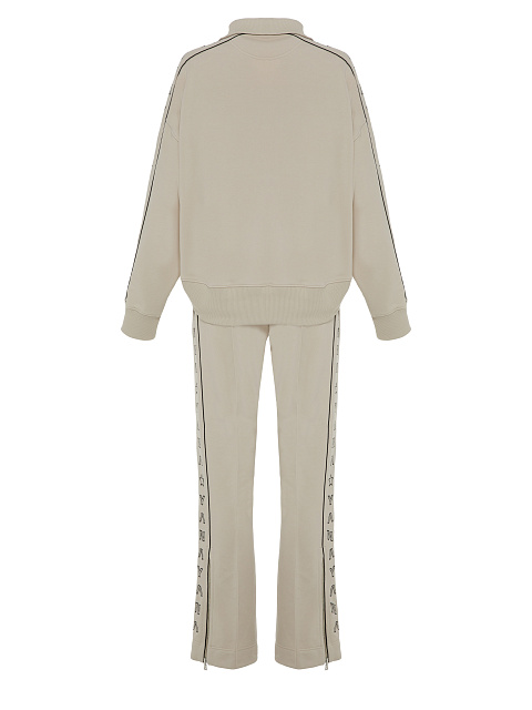 Beige & Black "Yana" Embroidered Jersey Suit, 2