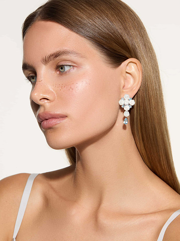  White Gold, Mother-of-Pearl & Topaz Earrings, 2