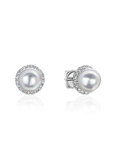 White gold studs with Akoya pearls, 1