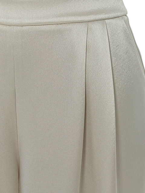 Beige Two-piece Suit Of Sequin Top And Silk Trousers, 8