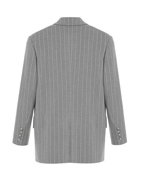 Grey Oversized Striped Jacket, 4 Grey Oversized Striped Jacket, 4