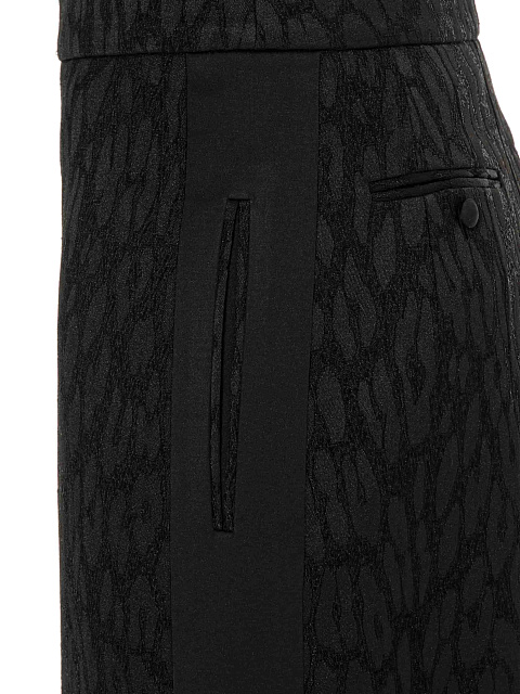 Black jacquard midi skirt with leopard print, 8 Black jacquard midi skirt with leopard print, 8