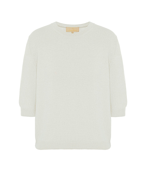 White Angora Short Sleeve Jumper, 1