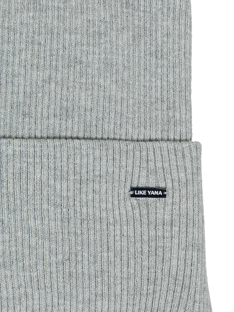 Grey Ribbed Beanie Hat, 3