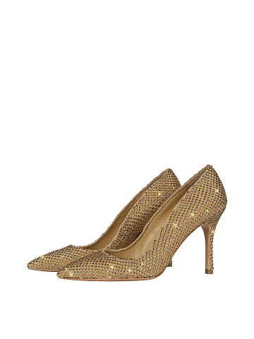 Beige Rhinestones Pumps, 1