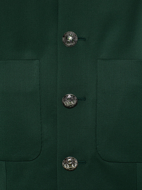 Green wool two-piece suit , 4