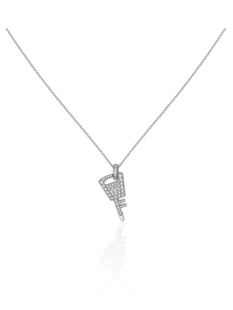 Round Diamond & White Gold Necklace, 2