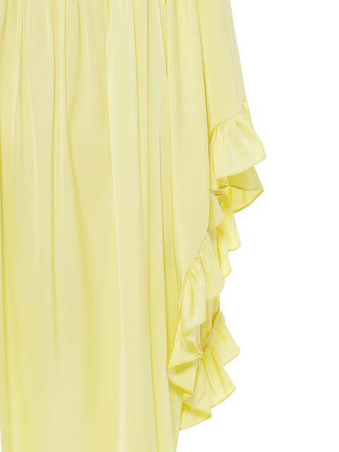 Yellow Rayon Ruffled Mini Dress, 3