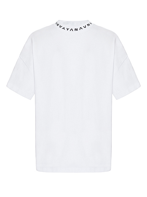 Men's White Neck Print Cotton T-shirt, 1 Men's White Neck Print Cotton T-shirt, 1