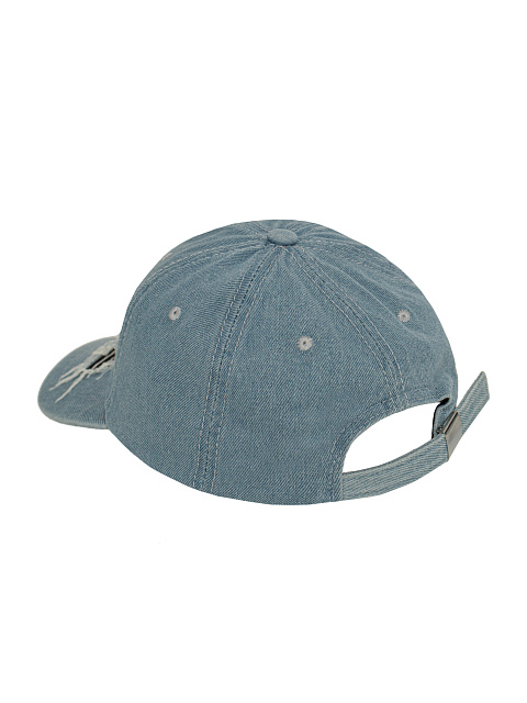 Light Blue Distressed Denim YD Cap With Rings, 3 Light Blue Distressed Denim YD Cap With Rings, 3