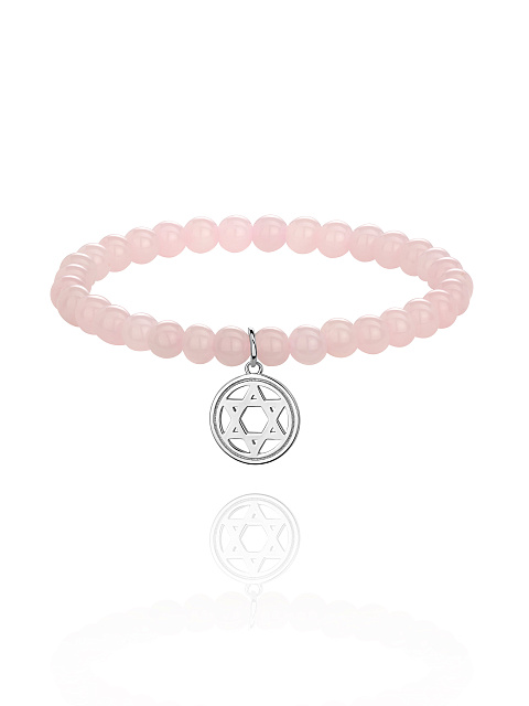 Silver & Rose Quartz Beaded Bracelet, 1