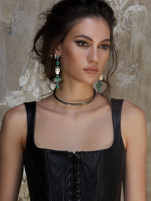 Black Gold & Diamond Choker Necklace, 9