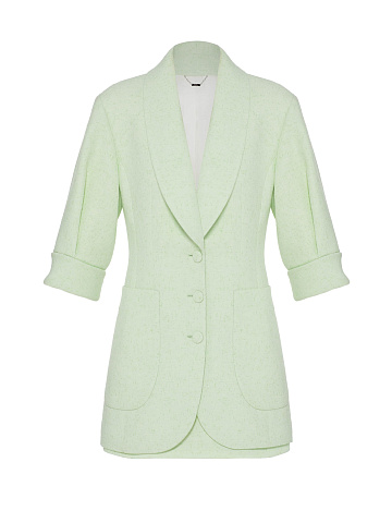 Light Green Two-piece Suit With Jacket And Mini Skirt, 1