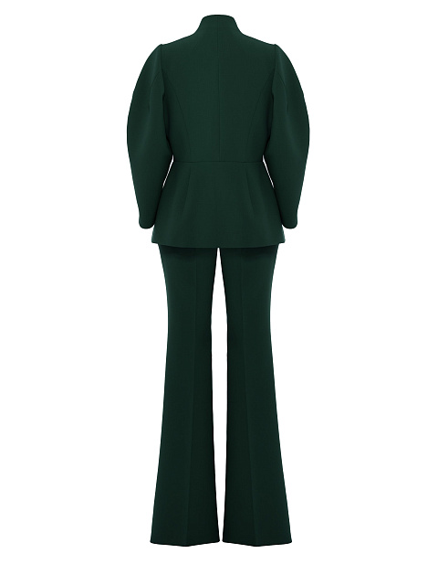 Green Two-piece Suit With Flared Trousers, 2 Green Two-piece Suit With Flared Trousers, 2