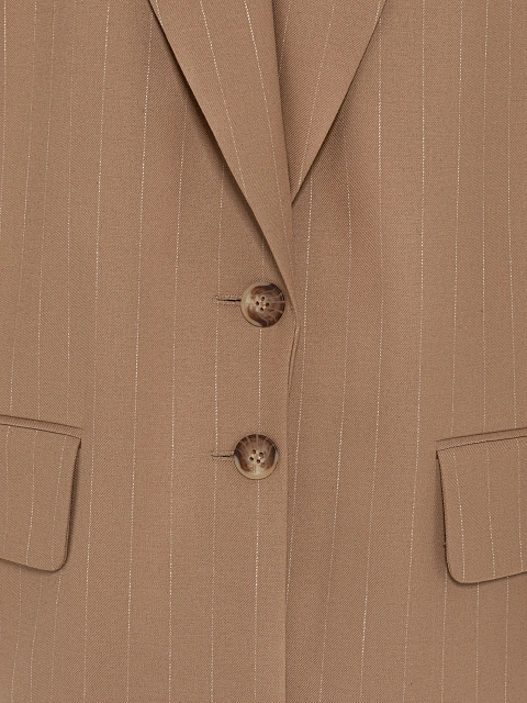 Beige Oversized Striped Jacket, 3 Beige Oversized Striped Jacket, 3