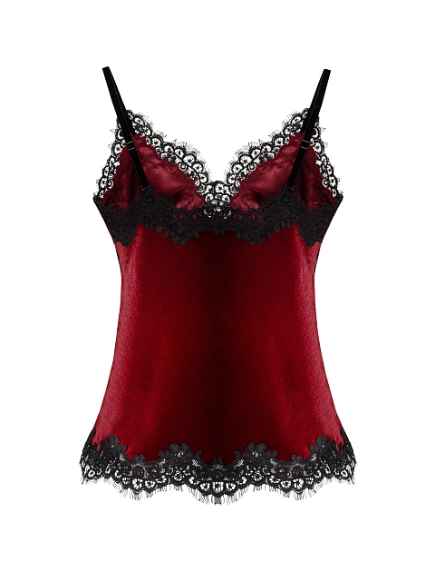 Bordeaux Lace Trim Velvet Top, 2