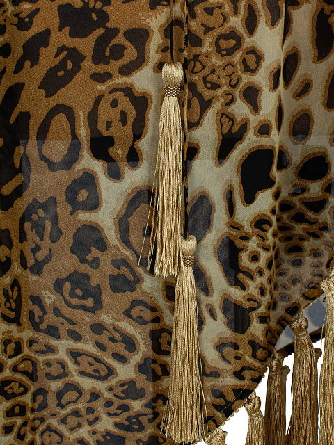 Asymmetric Leopard Fringed Mini Dress, 3