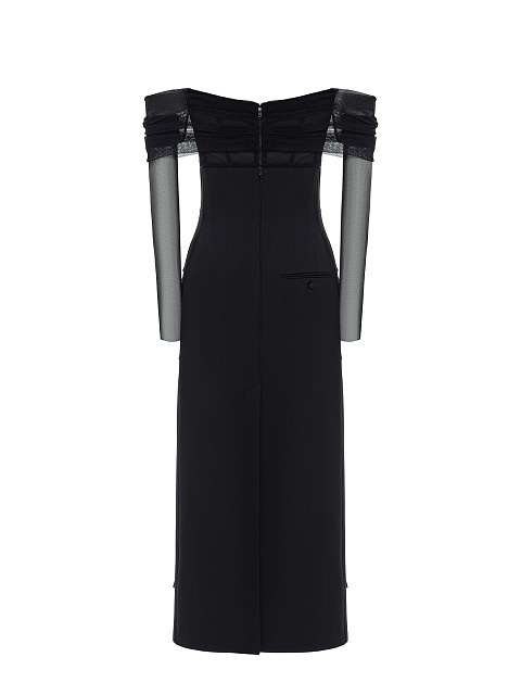 Black midi dress with fringe, 2 Black midi dress with fringe, 2