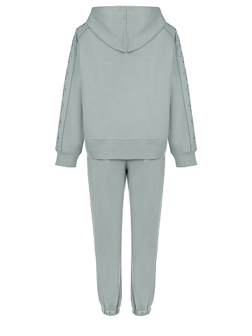 Grey Jersey Set With Blue Embroidery, 2