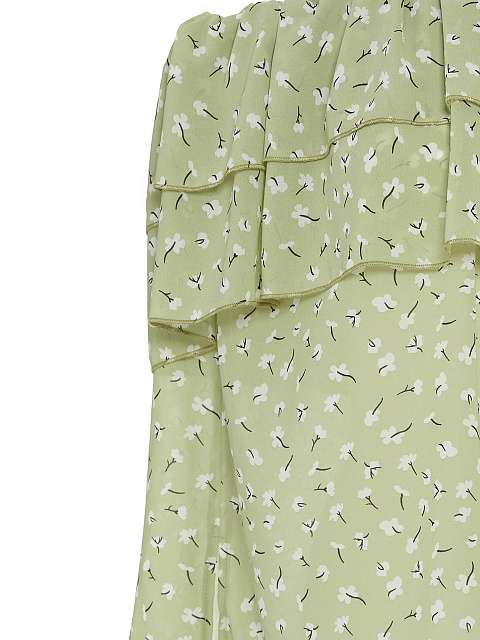 Green Chiffon Off Shoulder Top, 3