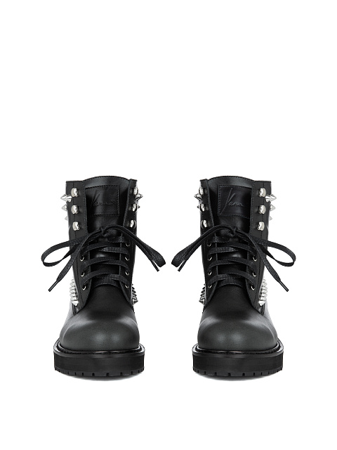 Black Leather Studded Boots, 2
