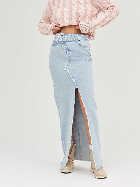 Light Blue Denim Maxi Skirt, 7 Light Blue Denim Maxi Skirt, 7