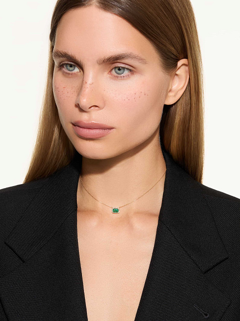 Emerald, Round Diamond & Gold Necklace, 2