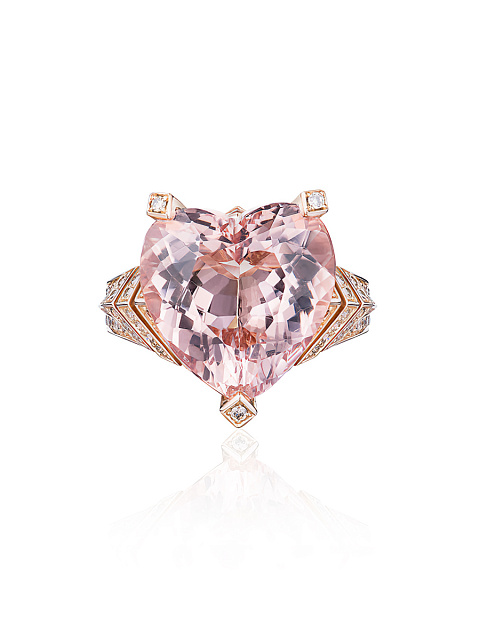 Rose Gold Morganite Diamond Ring, 3