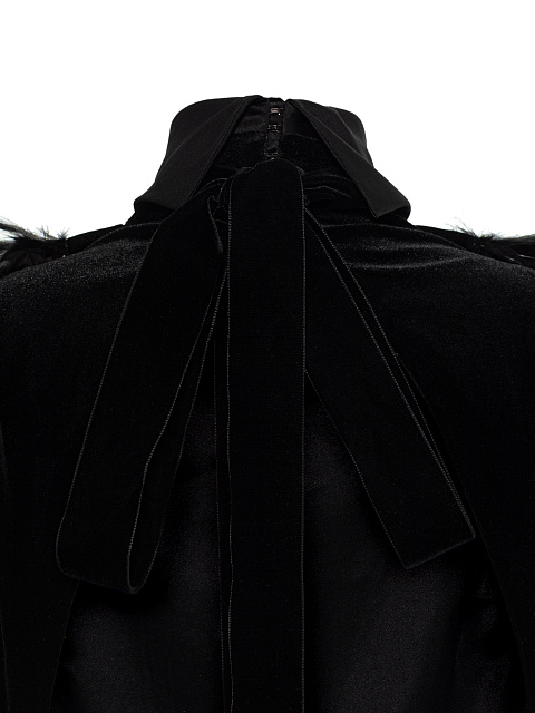 Black velvet dress with feathers, 8