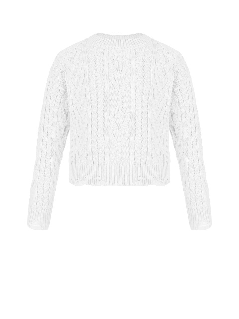 Kids White Cable Knit Cotton Mix Sweater, 1 Kids White Cable Knit Cotton Mix Sweater, 1