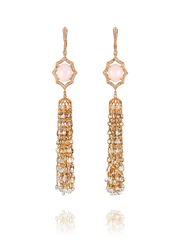 Tassel earrings with corals and diamonds, 1