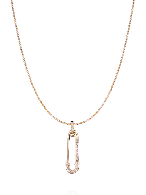 Yellow Gold & Diamonds Pin Pendant, 1