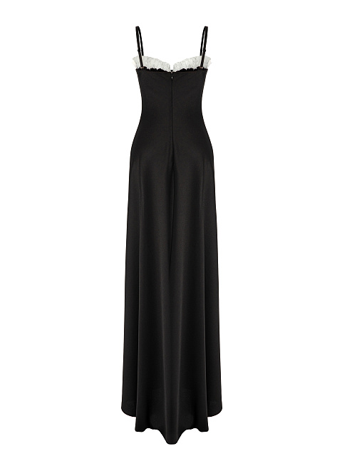 Black feather-trim maxi dress, 2 Black feather-trim maxi dress, 2