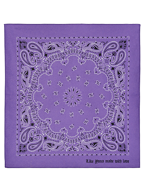 Purple Cotton Paisley Printed Bandana, 1