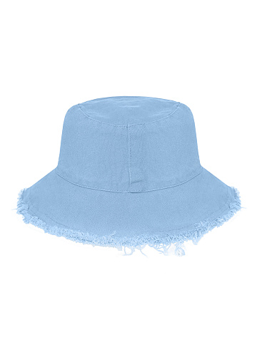 Light Blue Embroidery & Fringe Cotton Bucket Hat, 2