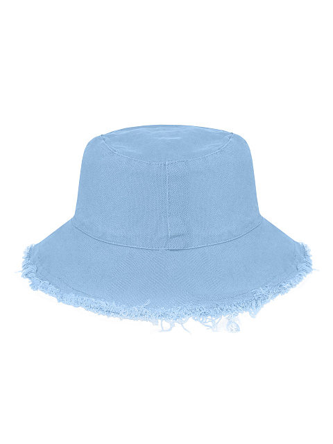 Light Blue Embroidery & Fringe Cotton Bucket Hat, 2 Light Blue Embroidery & Fringe Cotton Bucket Hat, 2
