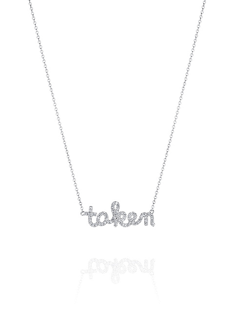 White gold pendant necklace "taken" with diamonds, 1