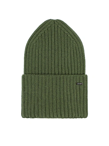 Green Ribbed Beanie Hat, 1