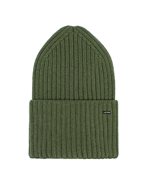 Green Ribbed Beanie Hat, 1